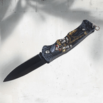 Sport si Outdoor - Camping - Cutite, bricege si accesorii - Cutite si bricege - Cutit de vanatoare pliabil de buzunar Foxter, 16 cm, cu imprimeu model 4, multicolor - Infinity.ro