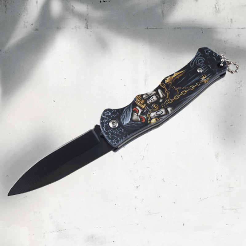 Sport si Outdoor - Camping - Cutite, bricege si accesorii - Cutite si bricege - Cutit de vanatoare pliabil de buzunar Foxter, 16 cm, cu imprimeu model 4, multicolor - Infinity.ro