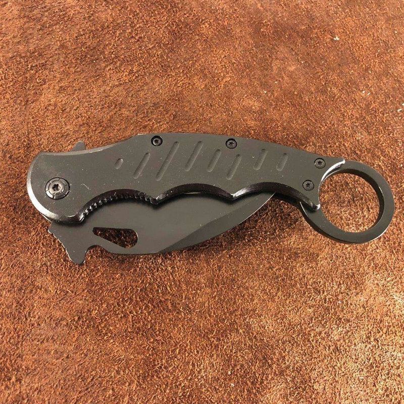 Sport si Outdoor - Camping - Cutite, bricege si accesorii - Cutite si bricege - Cutit pliabil Karambit Foxter CS:GO Claw, 20 cm, otel inoxidabil, clema agatare, negru - Infinity.ro
