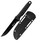 Sport si Outdoor - Camping - Cutite, bricege si accesorii - Cutite si bricege - Cutit militar tactic Foxter, 21 cm, otel si plastic, teaca inclusa, negru - Infinity.ro