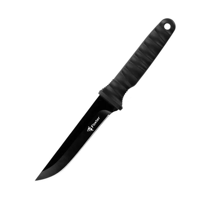 Sport si Outdoor - Camping - Cutite, bricege si accesorii - Cutite si bricege - Cutit militar tactic Foxter, 21 cm, otel si plastic, teaca inclusa, negru - Infinity.ro