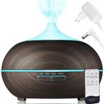 Casa si Gradina - Termice - Climatizare si ventilatie - Umidificator de aer cu difuzor aroma, 300 ml, ionizator, ultrasunete, iluminare LED, telecomanda, maro inchis - Infinity.ro
