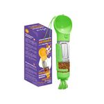 Casa si Gradina - Gradinarit si plante - Produse zootehnice - Adapatoare animale - Dispenser portabil de mancare si apa pentru caini si pisici Nuxie, 5 in 1, 300 ml, saci igienici, spatula, verde - Infinity.ro
