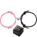 Fashion, accesorii si bijuterii - Femei - Bijuterii femei - Bratari femei - Set bratari cuplu cu magnet inima, reglabile, lucrate manual - Infinity.ro