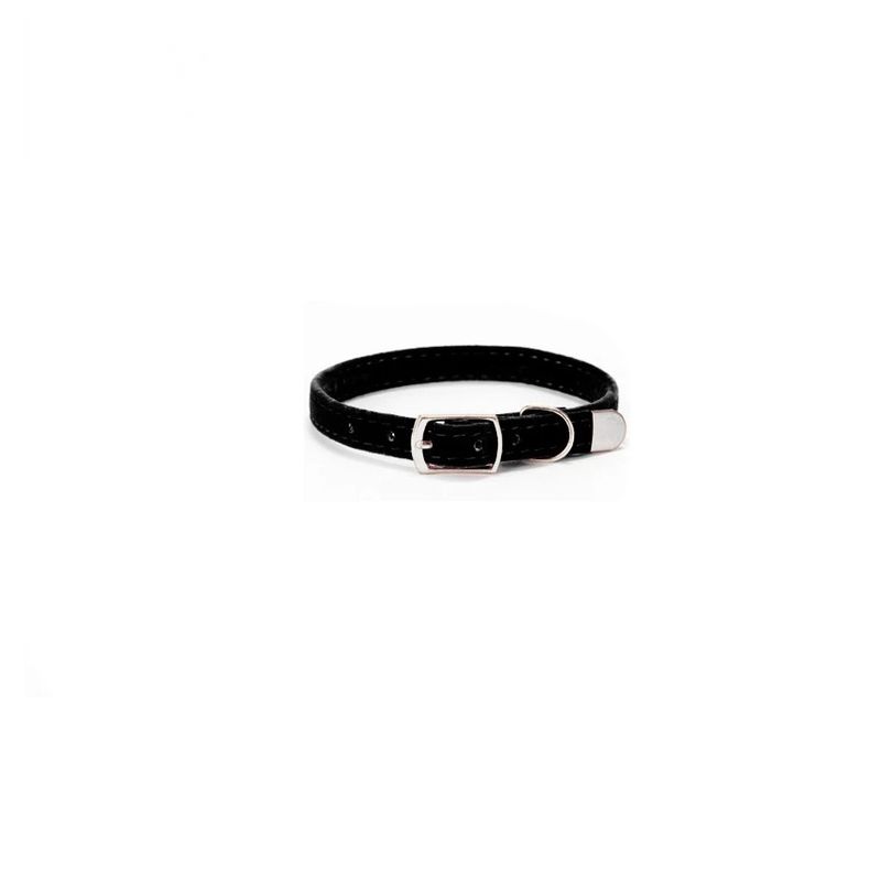 Petshop - Accesorii petshop - Zgarzi, lese si hamuri - Zgarzi - Zgarda reglabila Nuxie, pentru caini si pisici, catifea, 30 x 1 cm, negru - Infinity.ro