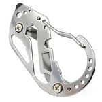 Sport si Outdoor - Camping - Accesorii camping si drumetii - Instrument multifunctional breloc pentru chei tip carabiniera, argintiu - Infinity.ro