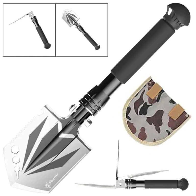 Casa si Gradina - Gradinarit si plante - Unelte gradinarit - Lopeti si unelte de sapat - Lopata pliabila multifunctionala pentru camping si drumetii Foxter, 37 cm, husa - Infinity.ro