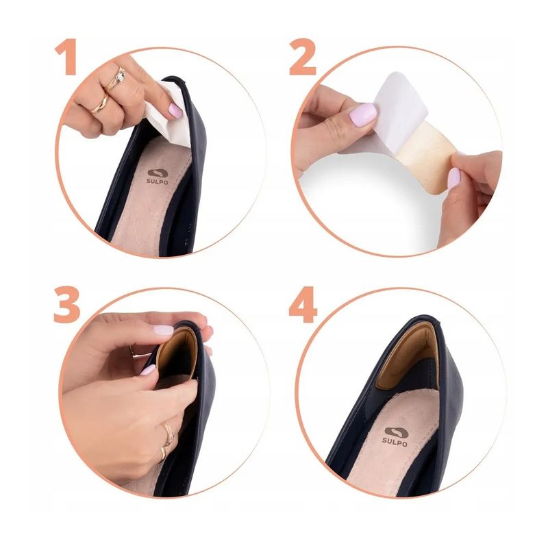 Fashion, accesorii si bijuterii - Femei - Incaltaminte femei - Accesorii incaltaminte - Set 2 branturi adezive pentru calcaie, spuma si poliester, 8.5 x 3.5 cm, grosime 3 mm, crem - Infinity.ro