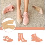 Fashion, accesorii si bijuterii - Femei - Incaltaminte femei - Accesorii incaltaminte - Set 2 branturi adezive pentru calcaie, spuma si poliester, 8.5 x 3.5 cm, grosime 3 mm, crem - Infinity.ro