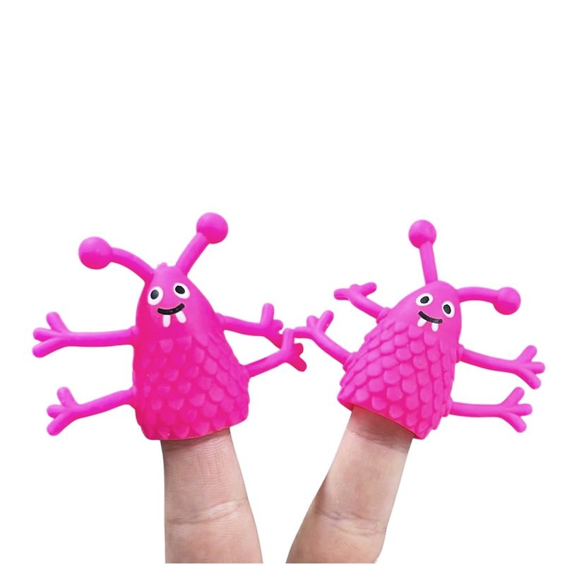 Jucarii, Copii si Bebe - Jucarii si jocuri - Jucarii & jocuri educative - Jucarii interactive - Set 2 marionete degete Monster, roz, 5 cm, Vivo MONSTER-PINK1 - Infinity.ro