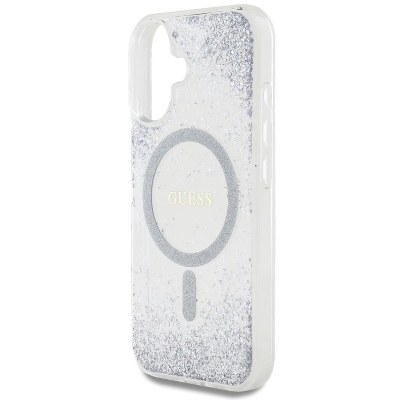 Laptop, Telefoane si Tablete - Telefoane mobile si accesorii - Accesorii Telefoane - Huse telefoane - Husa pentru iPhone 16 - Guess Hardcase Resin Gradient Glitter MagSafe (GUHMP16SRGRGES) - Argintiu - Infinity.ro