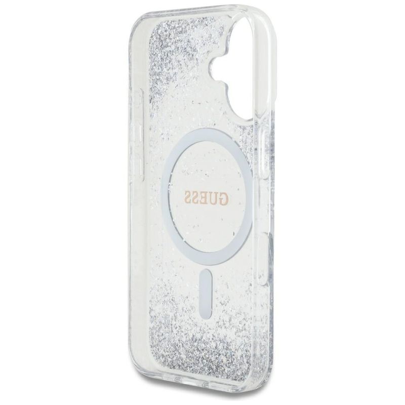 Laptop, Telefoane si Tablete - Telefoane mobile si accesorii - Accesorii Telefoane - Huse telefoane - Husa pentru iPhone 16 - Guess Hardcase Resin Gradient Glitter MagSafe (GUHMP16SRGRGES) - Argintiu - Infinity.ro