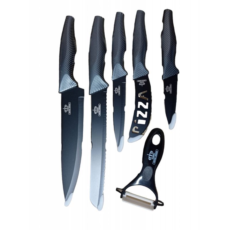 Casa si Gradina - Bucatarie si vesela - Vesela si tacamuri - Cutite si seturi de cutite - Set cutite din otel inoxidabil, 6 piese negru - Infinity.ro