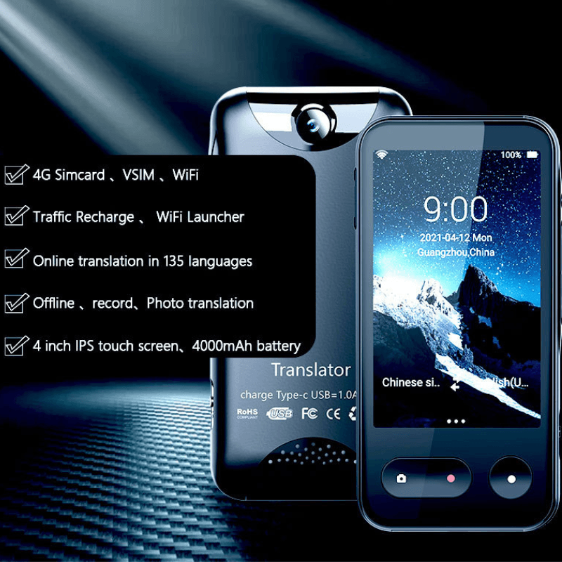 Laptop, Telefoane si Tablete - Wearables si gadgeturi - Gadgeturi - Accesorii SMART - Translator intelligent MaGeCa T7, 4G, WIFI, Bluetooth, HotSpot, Inteligenta artificiala AI ChatGPT, Ecran IPS 4 inch - Infinity.ro