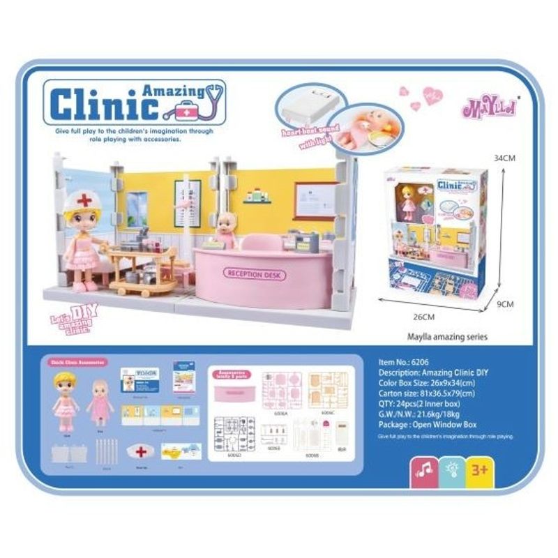 Jucarii, Copii si Bebe - Jucarii si jocuri - Papusi si accesorii - Papusi - Set cabinet medical cu instrumente, jucarii pentru copii, flippy - Infinity.ro