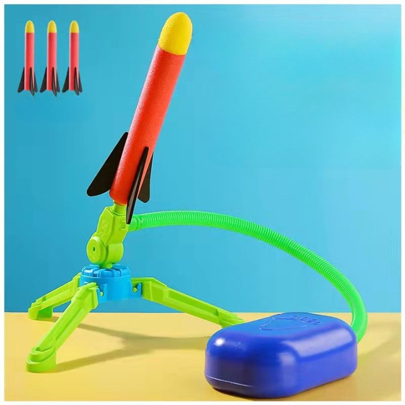 Jucarii, Copii si Bebe - Jucarii si jocuri - Jucarii & jocuri educative - Jucarii interactive - Jucarie pentru copii, lansator rachete cu piciorul, un lansator, 3 rachete, fara lumina, model 2 - Infinity.ro