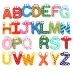 Jucarii, Copii si Bebe - Jucarii si jocuri - Jucarii & jocuri educative - Jocuri si jucarii educative - Set 26 magneti de frigider pentru copii, flippy, model alfabet a-z, figurine amuzante, din lemn, multicolor - Infinity.ro