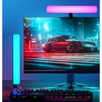 Casa si Gradina - Corpuri si surse de iluminat - Veioze si lampi - Veioze - Lampa de Birou, Flippy, RGB Colorat, 14 LED, Putere 5V, Telecomanda cu 24 de Taste, Cablu USB, Negru, 25.5x4x3.5cm - Infinity.ro