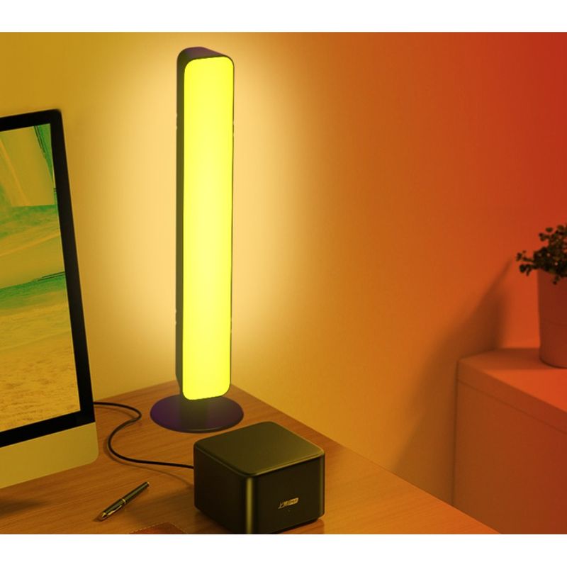 Casa si Gradina - Corpuri si surse de iluminat - Veioze si lampi - Veioze - Lampa de Birou, Flippy, RGB Colorat, 14 LED, Putere 5V, Telecomanda cu 24 de Taste, Cablu USB, Negru, 25.5x4x3.5cm - Infinity.ro