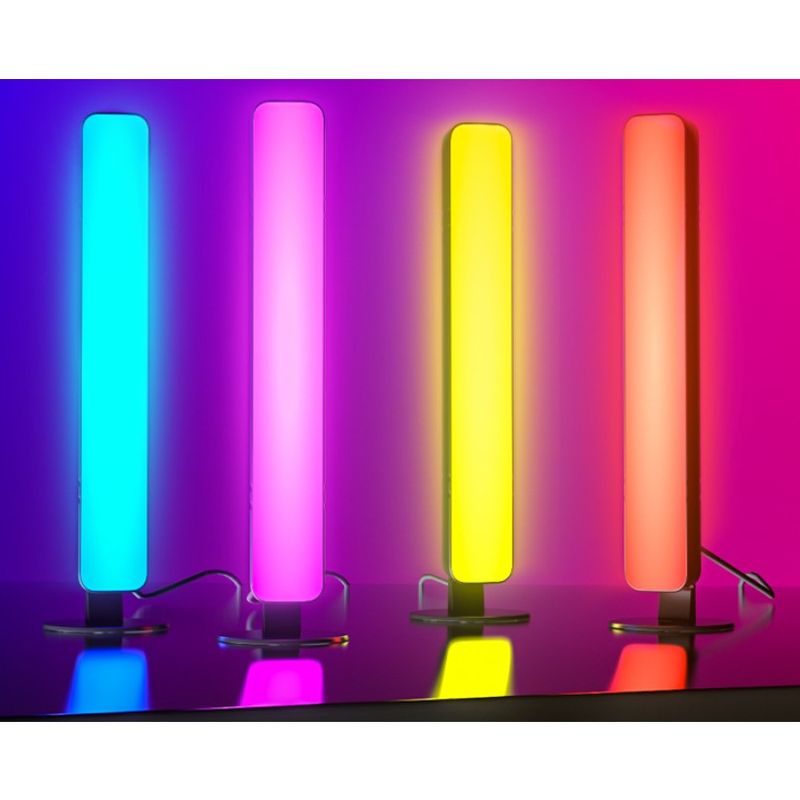 Casa si Gradina - Corpuri si surse de iluminat - Veioze si lampi - Veioze - Lampa de Birou, Flippy, RGB Colorat, 14 LED, Putere 5V, Telecomanda cu 24 de Taste, Cablu USB, Negru, 25.5x4x3.5cm - Infinity.ro