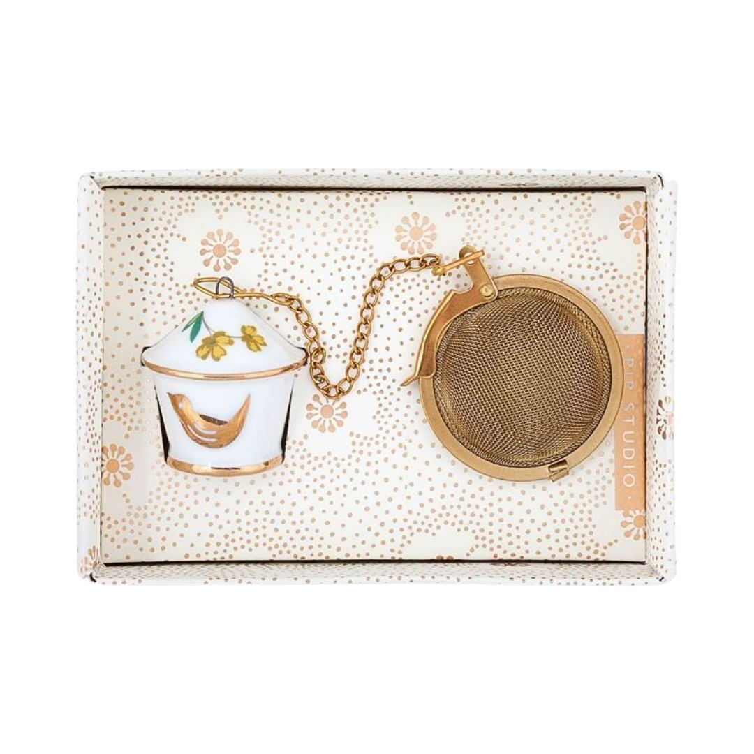 Set pentru ceai, din portelan, cu infuzor, Pip Studio, colectia Floral