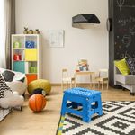 Casa si Gradina - Mobilier - Scaune si fotolii - Tabureti - Scaun tip taburet pliabil, 28 x 24 x 22 cm, albastru cu buline albe, Vivo TK0136 - Infinity.ro