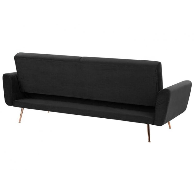 Casa si Gradina - Mobilier - Canapele si coltare - Canapele - Canapea Amadeo 211x83x85 cm Rabatabila Catifea Negru - Infinity.ro