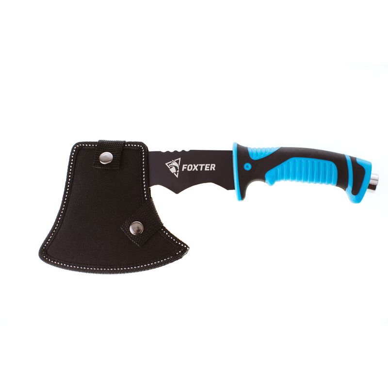 Casa si Gradina - Gradinarit si plante - Unelte gradinarit - Topoare - Mini topor camping Tomahawk Foxter, 29 cm, husa lama, maner anti-alunecare, albastru - Infinity.ro