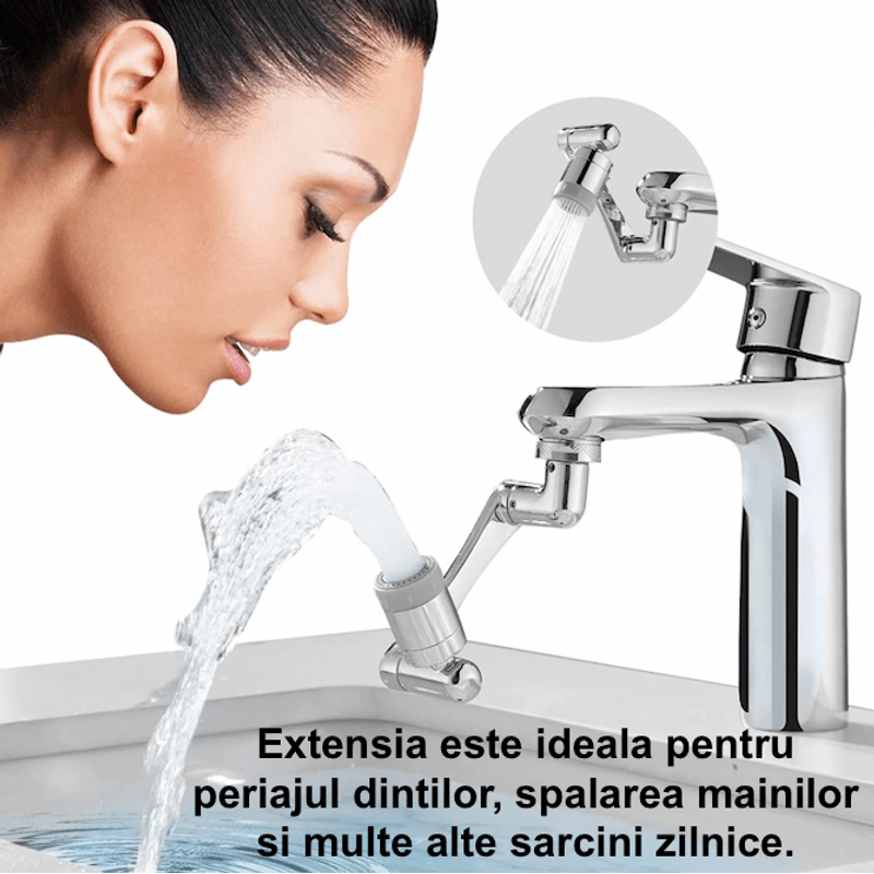 Casa si Gradina - Sanitare - Instalatii hidro - Robineti - Extense Robinet, Adaptor Universl Flexibil, Rotire 1080 Grade - Infinity.ro