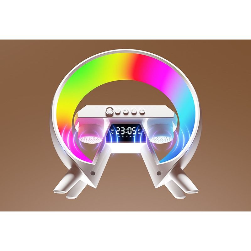 Casa si Gradina - Corpuri si surse de iluminat - Veioze si lampi - Lampi de veghe - Lampa Inteligenta 6-in-1: RGB, incarcare wireless, boxa Bluetooth, ceas alarma, radio FM, control App, sunet natural - Infinity.ro