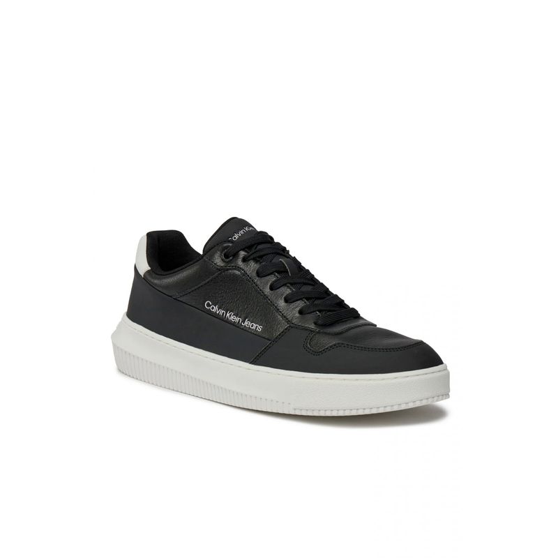 Fashion, accesorii si bijuterii - Barbati - Incaltaminte barbati - Pantofi barbati - Pantofi sport Calvin Klein jeans Chunky Cupsole Low Lth In Sat YM0YM00873, 44 EU, Negru/Alb - Infinity.ro