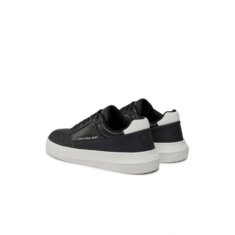 Fashion, accesorii si bijuterii - Barbati - Incaltaminte barbati - Pantofi barbati - Pantofi sport Calvin Klein jeans Chunky Cupsole Low Lth In Sat YM0YM00873, 44 EU, Negru/Alb - Infinity.ro