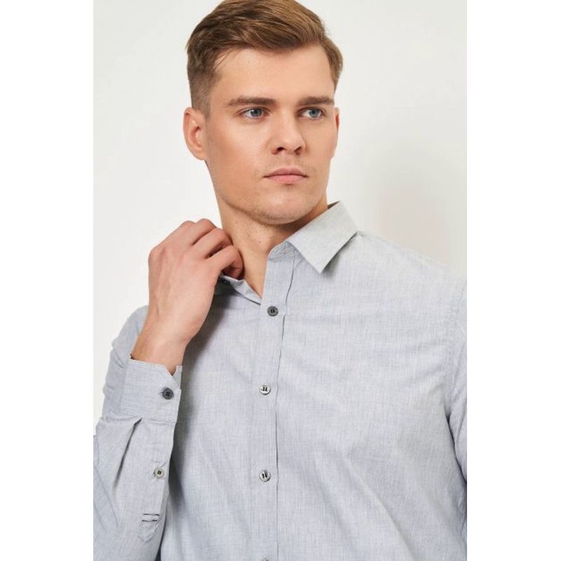 Fashion, accesorii si bijuterii - Barbati - Imbracaminte - Camasi barbati - Camasa Calvin Klein Washed Dobby J30J319064, XL INTL, Gri - Infinity.ro