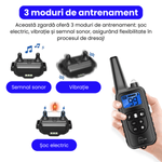 Petshop - Accesorii petshop - Zgarzi, lese si hamuri - Zgarzi - Zgarda electrica pentru dresaj caini, 880-3, 99 nivele de vibratii, 800m, 3 moduri antrenament, IP67, negru - Infinity.ro
