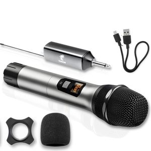 Microfon Wireless Profesional, Dual UHF Dinamic, Cardioid Tonor TW620, Functie anulare zgomot, Portabil, Afisaj Led