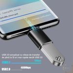 Laptop, Telefoane si Tablete - Telefoane mobile si accesorii - Accesorii Telefoane - Cabluri si adaptoare telefoane - Adaptor Type-C USB 3.0 OTG, 5Gbps, Negru, Redare video - Infinity.ro