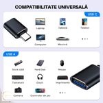 Laptop, Telefoane si Tablete - Telefoane mobile si accesorii - Accesorii Telefoane - Cabluri si adaptoare telefoane - Adaptor Type-C USB 3.0 OTG, 5Gbps, Negru, Redare video - Infinity.ro