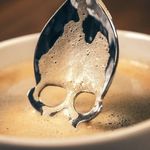 Casa si Gradina - Bucatarie si vesela - Ustensile bucatarie - Polonice, linguri si clesti de bucatarie - Lingurita in forma de craniu pentru zahar, inghetata, bomboane, sLVER, - Infinity.ro