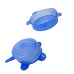 Casa si Gradina - Bucatarie si vesela - Organizare si depozitare bucatarie - Borcane si capace - Set 6 capace din silicon extensibile, Albastre - Infinity.ro