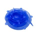 Casa si Gradina - Bucatarie si vesela - Organizare si depozitare bucatarie - Borcane si capace - Set 6 capace din silicon extensibile, Albastre - Infinity.ro