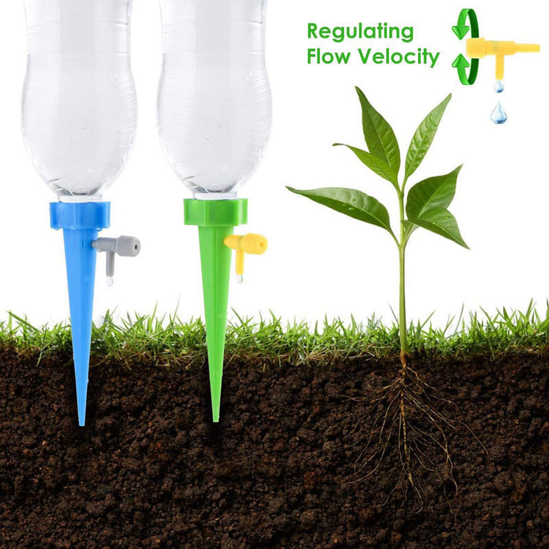 Casa si Gradina - Gradinarit si plante - Instalatii si accesorii pentru irigatii - Accesorii irigare - Set 12 picuratori, Plastic, Valva reglare debit, Albastru/Verde - Infinity.ro