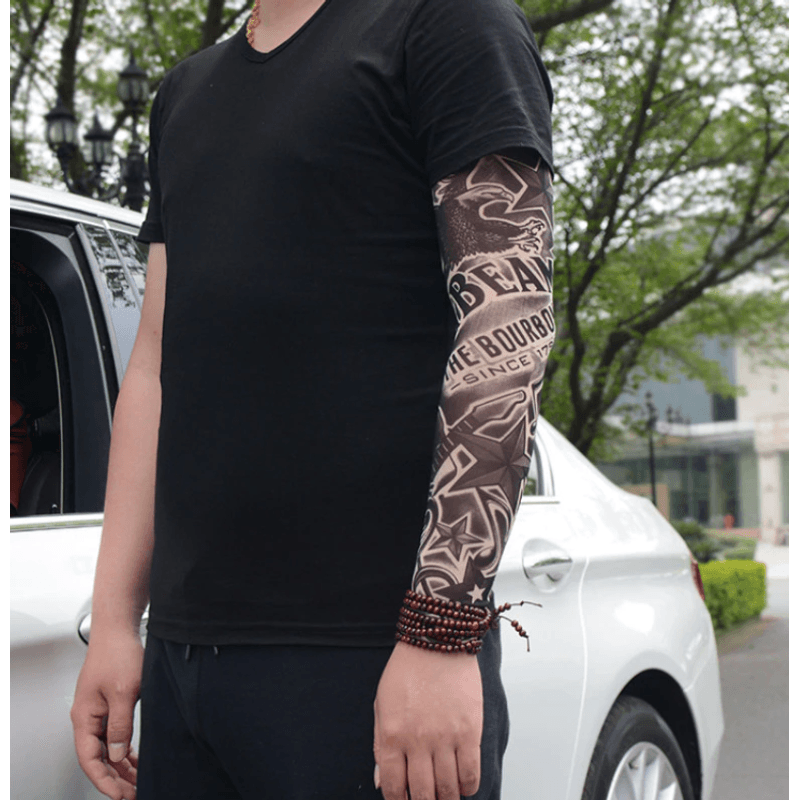 Fashion, accesorii si bijuterii - Barbati - Accesorii barbati - Alte accesorii barbati - Imitatie tatuaj pentru brat, Fake Arm, Textil, 3D, Elastic - Infinity.ro