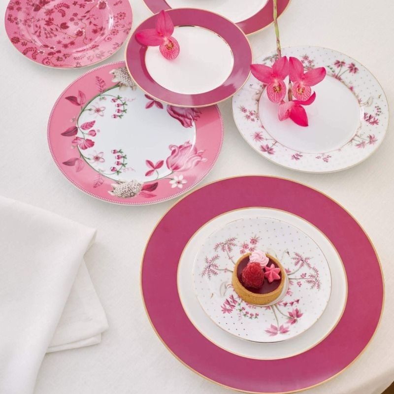 Casa si Gradina - Bucatarie si vesela - Vesela si tacamuri - Farfurii si boluri - Farfurie din portelan, Pip Studio, Flowers Pink, 17 cm, colectia Jolie - Infinity.ro