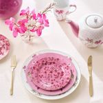 Casa si Gradina - Bucatarie si vesela - Vesela si tacamuri - Farfurii si boluri - Farfurie din portelan, Pip Studio, Flowers Pink, 17 cm, colectia Jolie - Infinity.ro