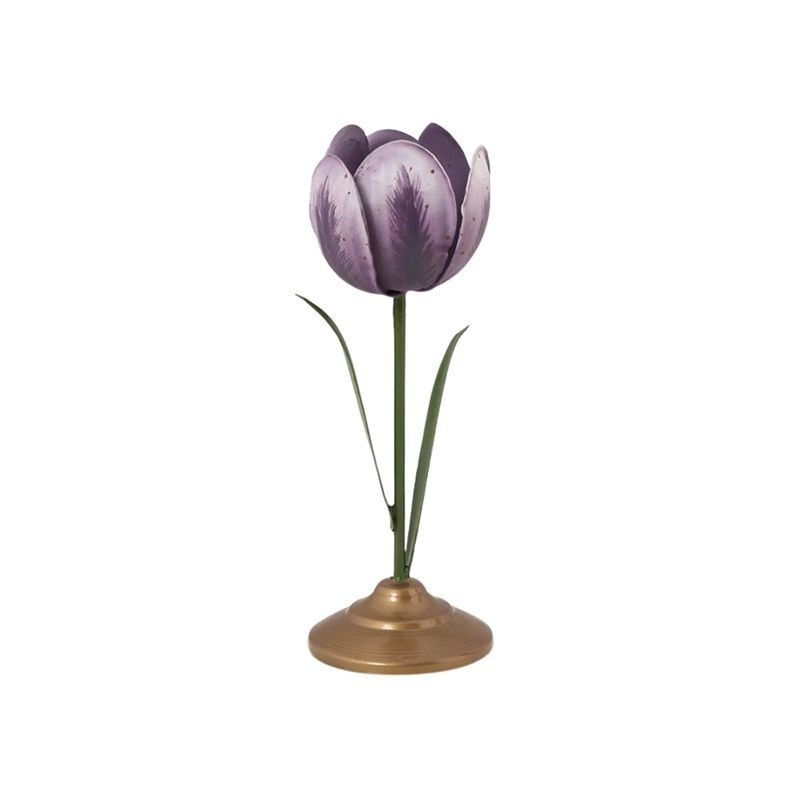 Casa si Gradina - Decoratiuni - Aromaterapie si lumanari - Suporturi lumanari - Set 2 suporturi, din metal, Pip Studio, lalele 21 si 26 cm, Lilac, colectia Others - Infinity.ro