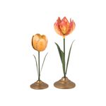 Casa si Gradina - Decoratiuni - Aromaterapie si lumanari - Suporturi lumanari - Set 2 suporturi, din metal, Pip Studio, lalele 21 si 26 cm, Yellow, colectia Others - Infinity.ro