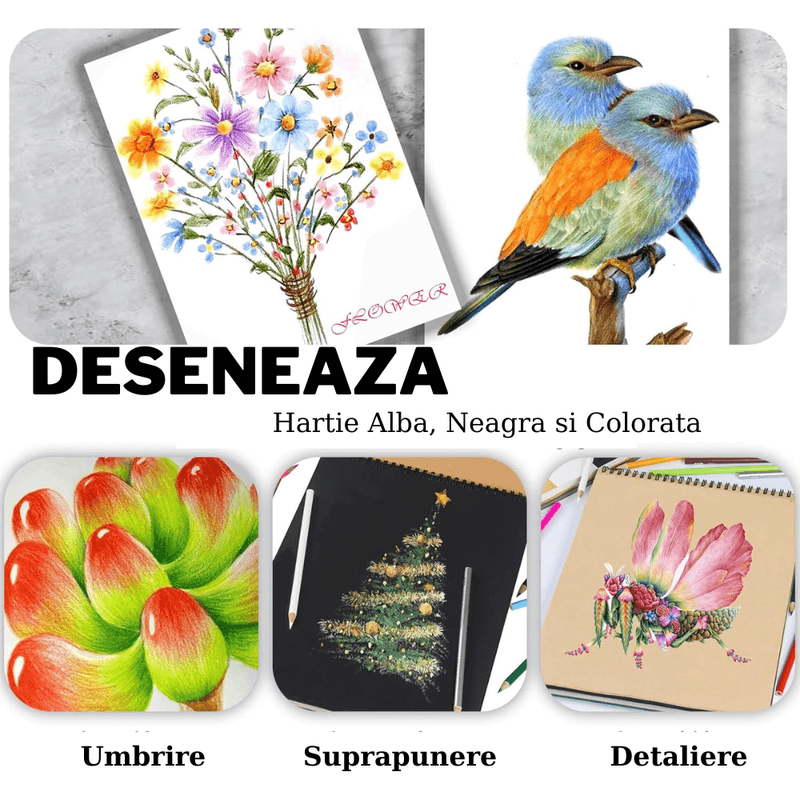 Carti si Birotica - Birotica - Instrumente de scris - Creioane - Set Profesional 120 Creioane Colorate, Desen, Schite, Arta, In Cutie Metalica Rezistenta, Pentru Artisti, Copii, Scoala - Infinity.ro