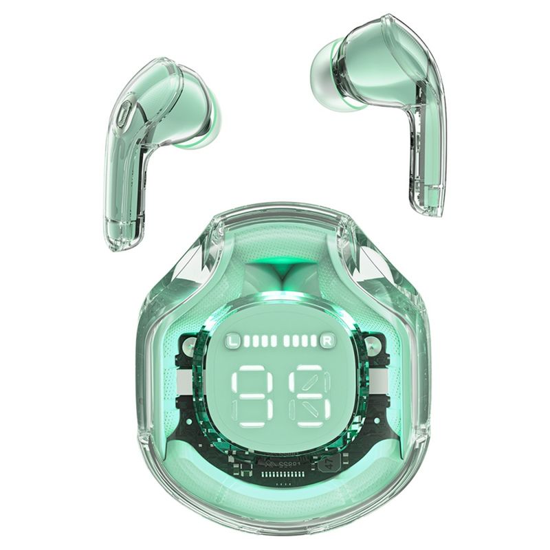 TV, Audio-Video si Foto - Portabile audio - Casti audio - Casti Albastrutooth 5.3, Type-C, IPX4, AI Call Noise Rosuuction, Display Digital - Acefast (T8) - Verde menta - Infinity.ro