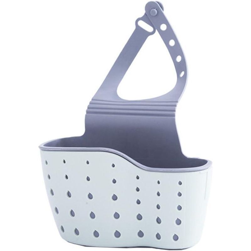 Market/Curatenie si intretinere casa/Produse bucatarie/Lavete si bureti - Suport Cospentru Burete de salat Vas Bucatarie, pentru Chiuveta, Curea Reglabila din slicon, Alb/Gri, CBD - Infinity.ro
