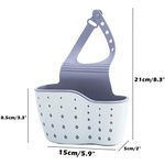 Market/Curatenie si intretinere casa/Produse bucatarie/Lavete si bureti - Suport Cospentru Burete de salat Vas Bucatarie, pentru Chiuveta, Curea Reglabila din slicon, Alb/Gri, CBD - Infinity.ro